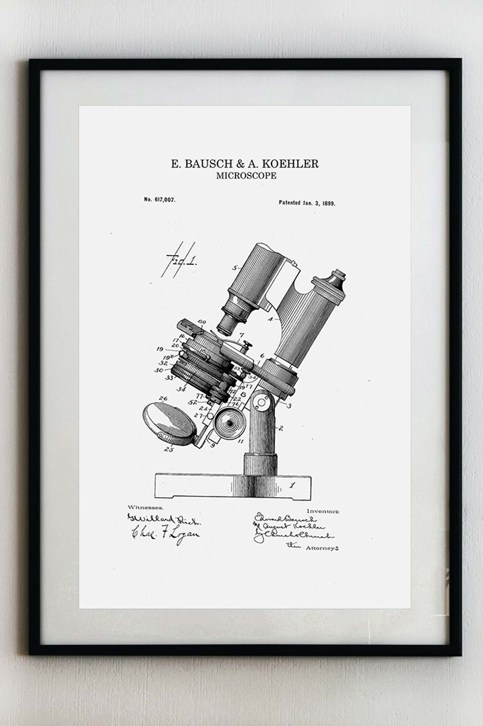 Baushův mikroskop - Plakát A3