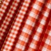 Gingham Off White Tangerine Fabric 20249