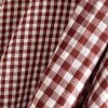 Gingham Off White Rust Fabric 17968