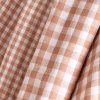 Gingham Off White Maple Fabric 17937