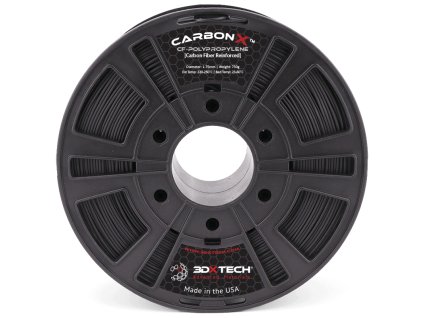CARBONX PP CF filament černý 1,75 mm 3DXTECH 750 g