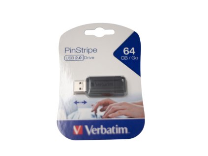 USB Flash 2.0 64 GB PIN STRIPE Store'n'Go černý Verbatim P-blist