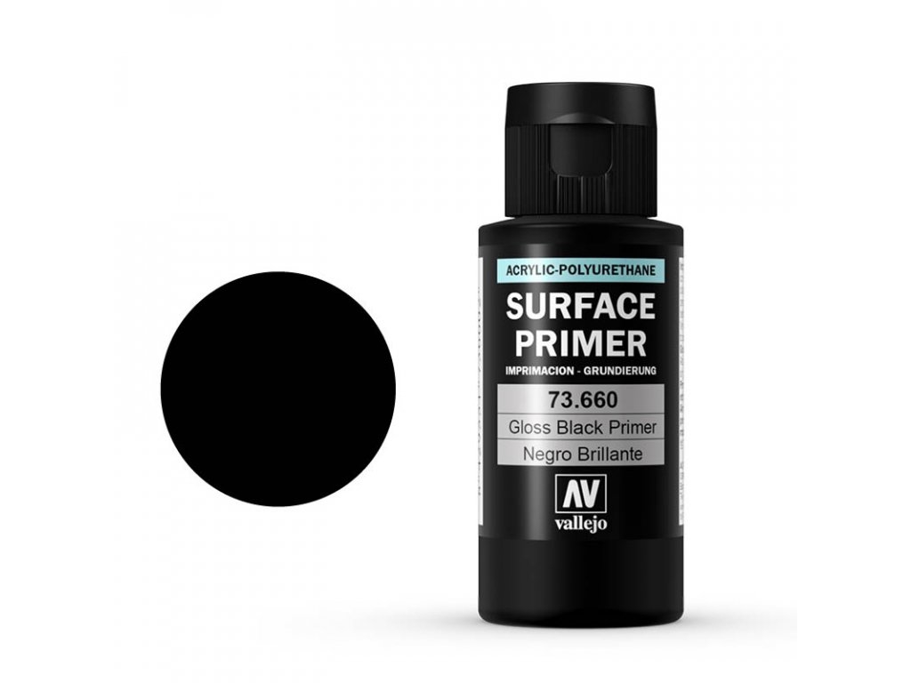 Levně Vallejo Surface Primer 73660 Gloss Black Primer 60 ml