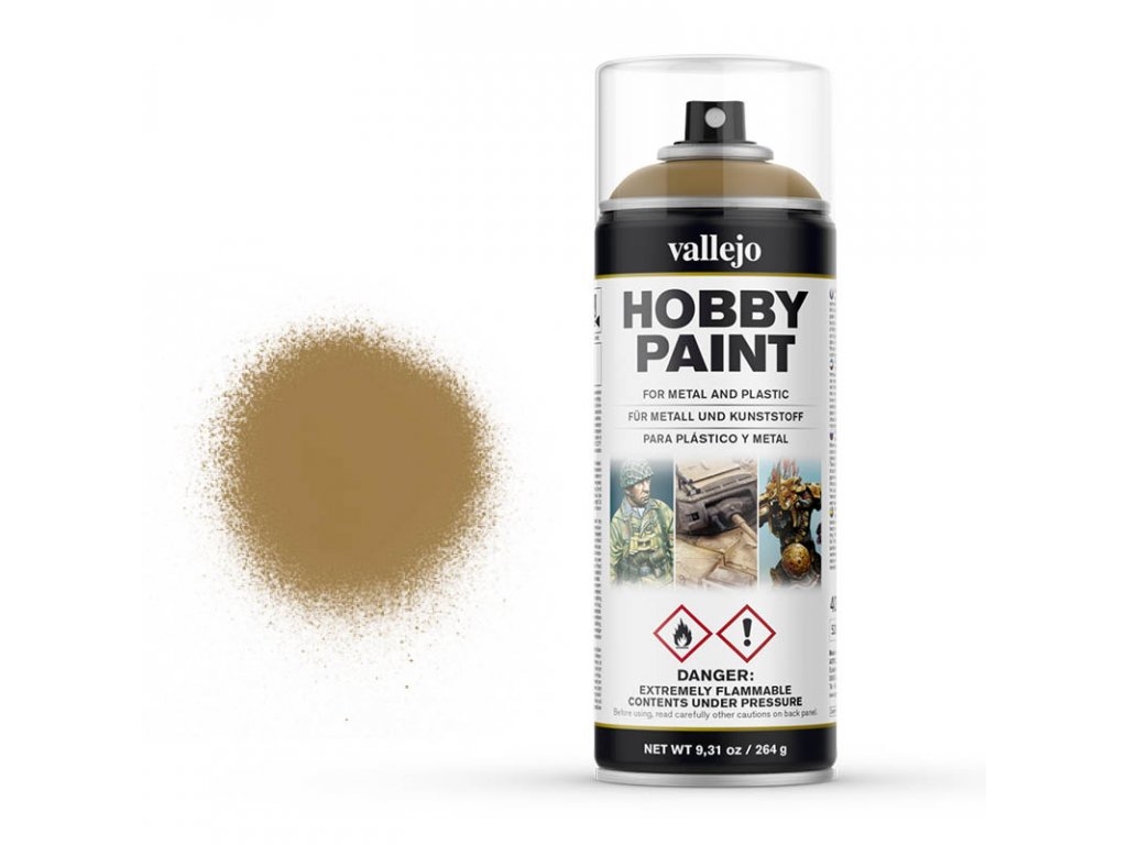 Levně Vallejo Hobby Spray Paint 28015 Desert Yellow 400 ml