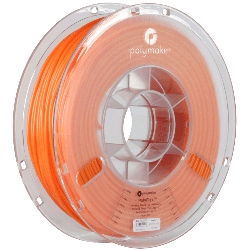 Levně PolyFlex TPU-95A filament oranžový 1,75 mm Polymaker 750 g