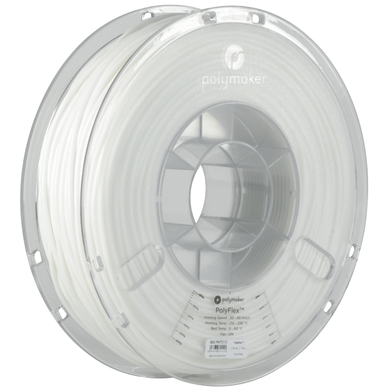 Levně PolyFlex TPU-95A filament bílý 1,75 mm Polymaker 750 g