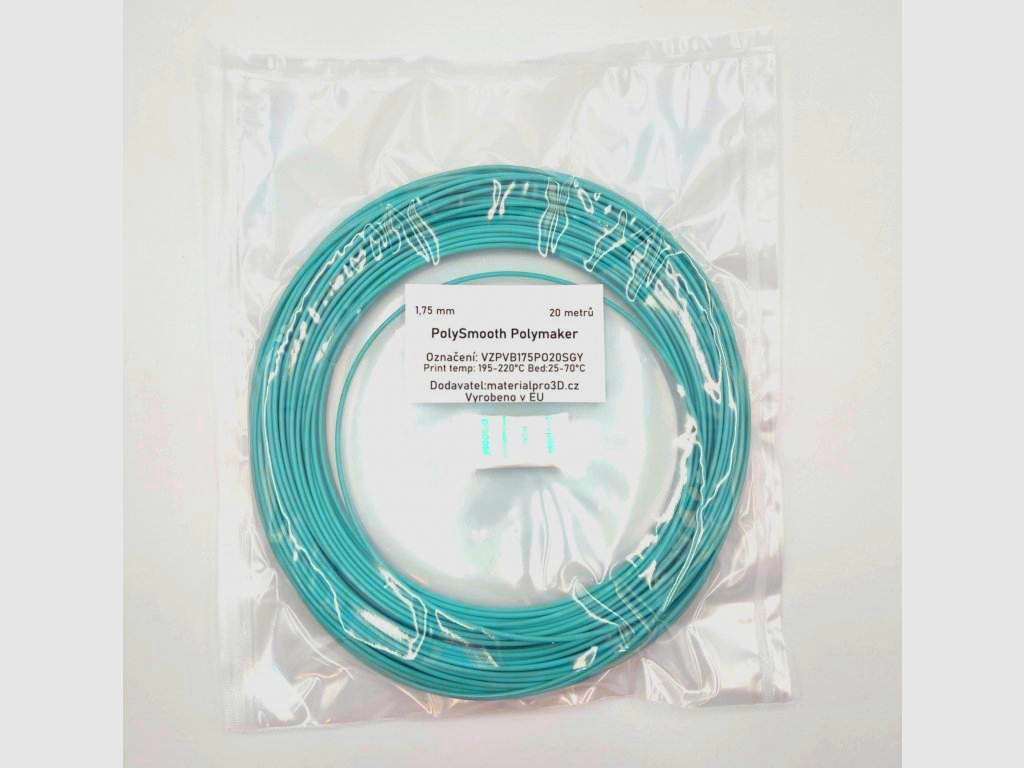 Levně VZOREK 20 METRŮ - PolySmooth filament modrý 1,75 mm Polymaker