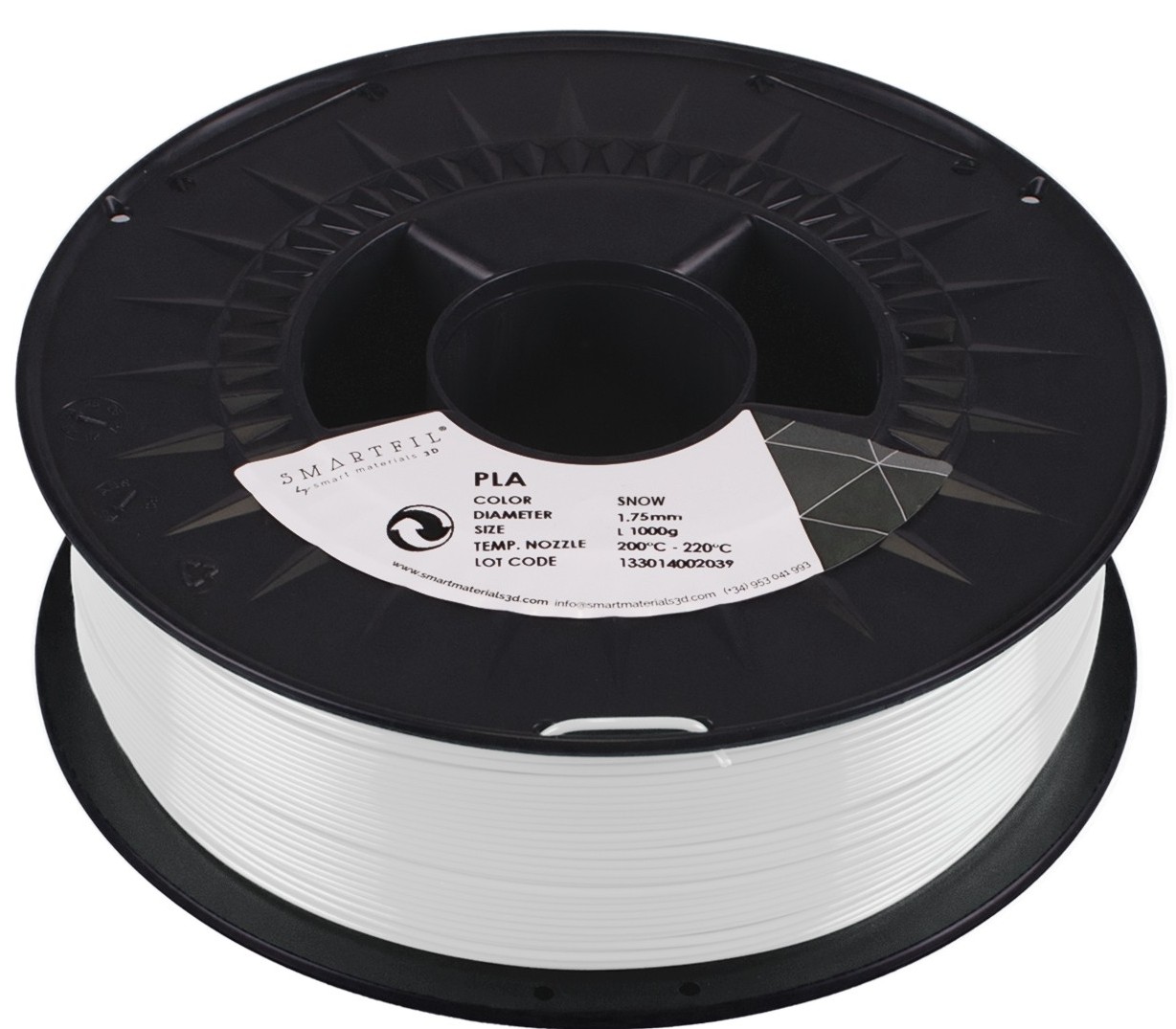Levně PLA filament sněhově bílý SNOW 1,75 mm Smartfil 1 kg