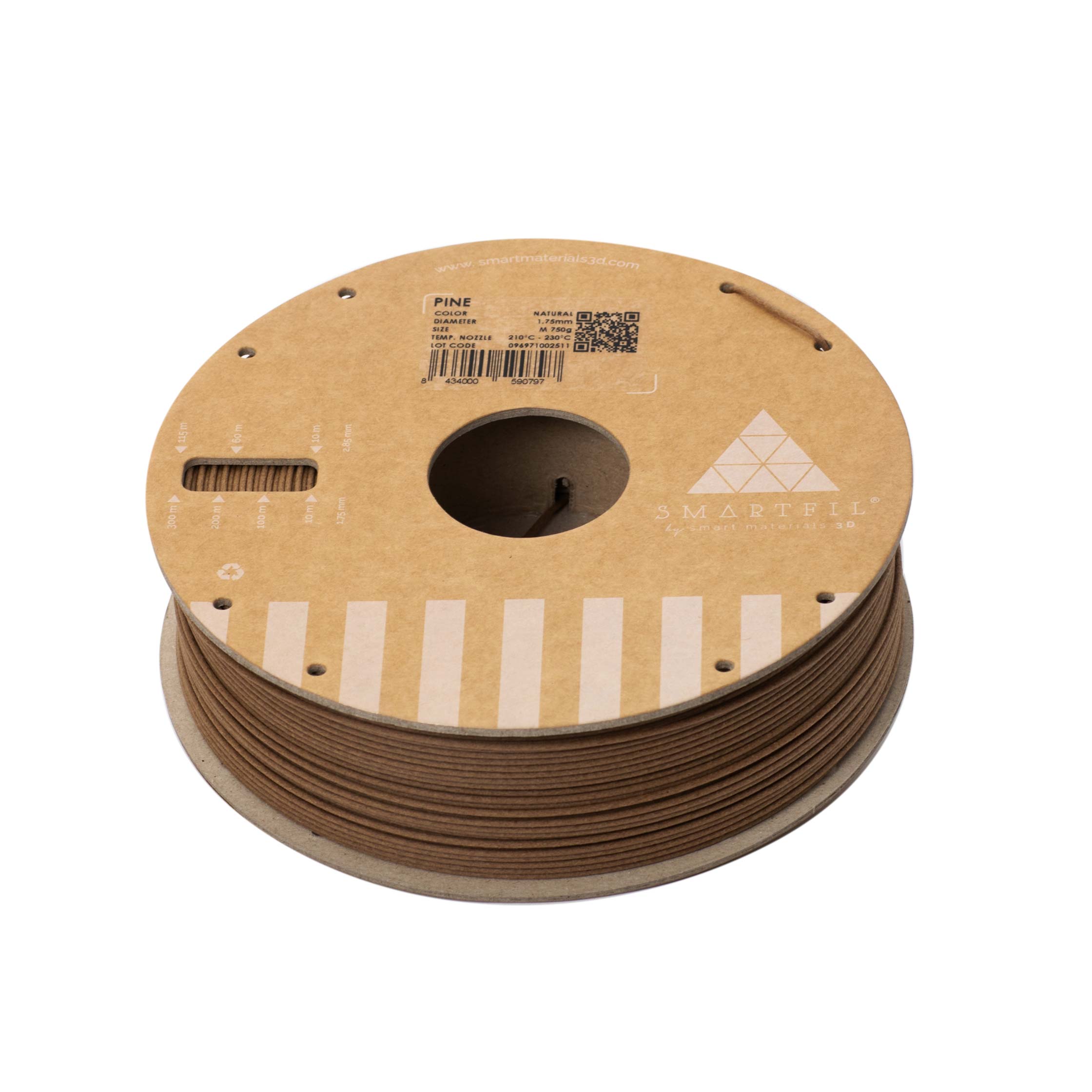 Levně PINE filament z recyklátu natural 1,75 mm Smartfil 0,75 kg
