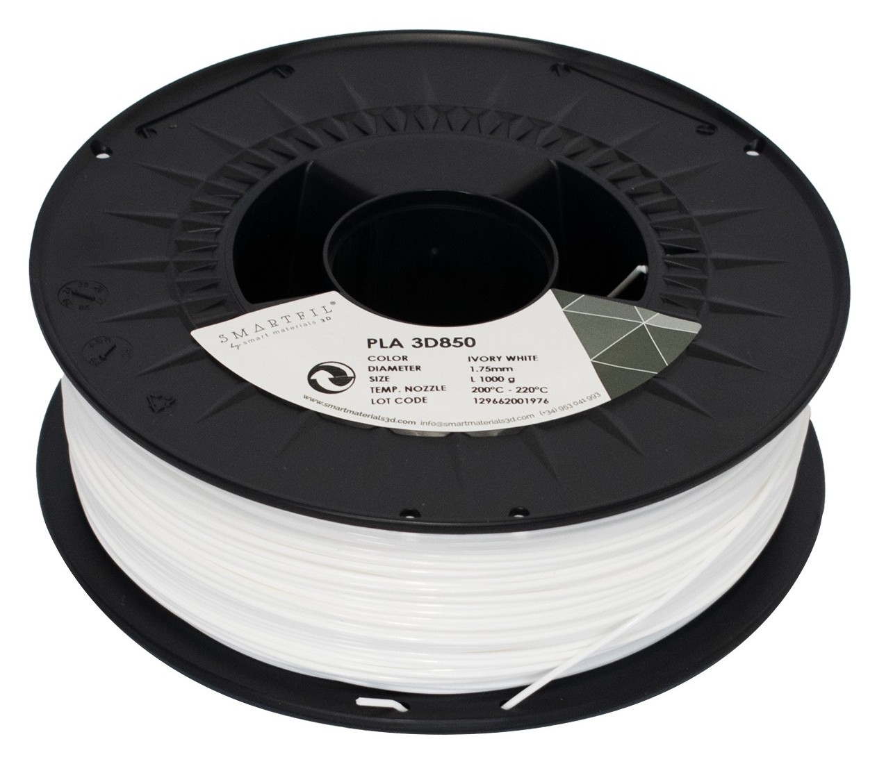 Levně PLA 3D 850 filament bílý 1,75 mm Smartfil 3,3 kg
