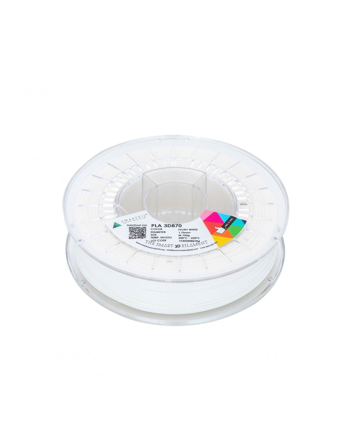 Levně PLA 3D 870 filament bílý 1,75 mm Smartfil 750 g
