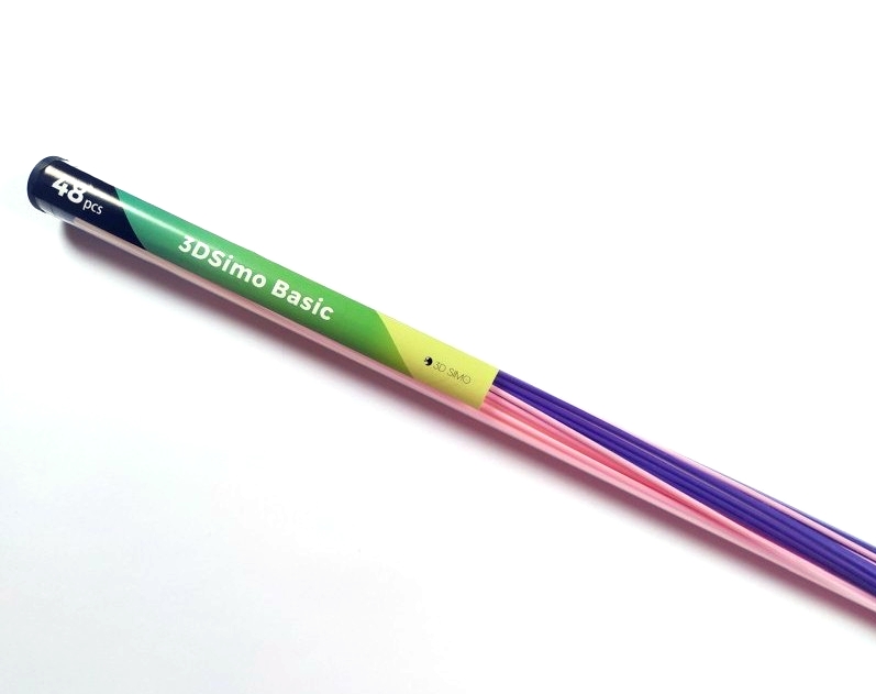 PCL tiskové struny do 3D pera nízkoteplotní 1,75mm růžová, tělová, fialová- 48 kusů