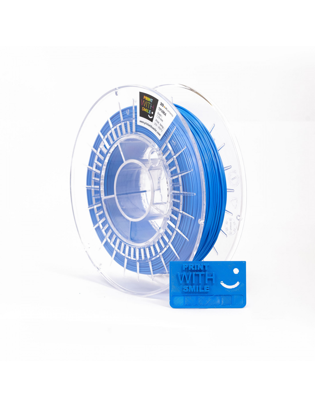 TPU 96A filament Blue 1,75 mm Print with Smile 0,5 kg