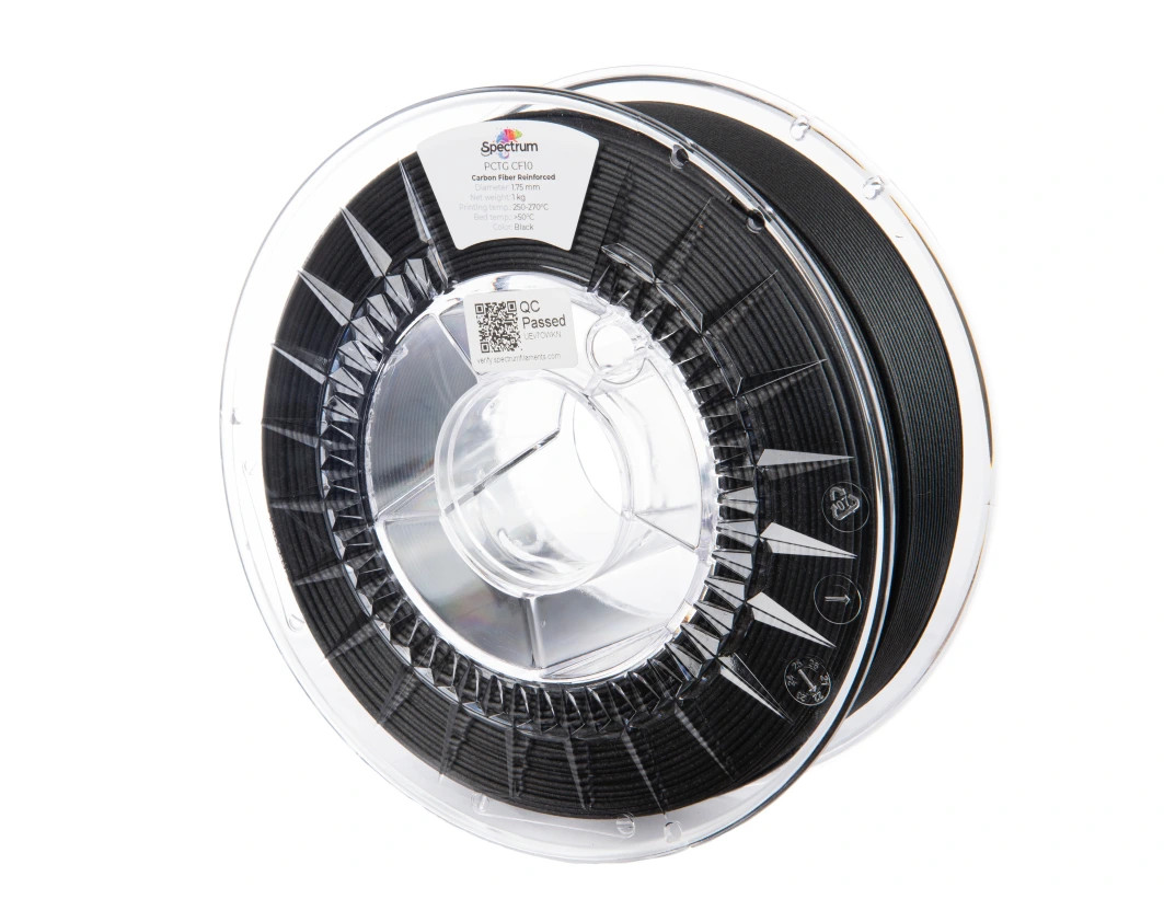 Levně PCTG CF10 filament černý 1,75 mm Spectrum 0,5 kg