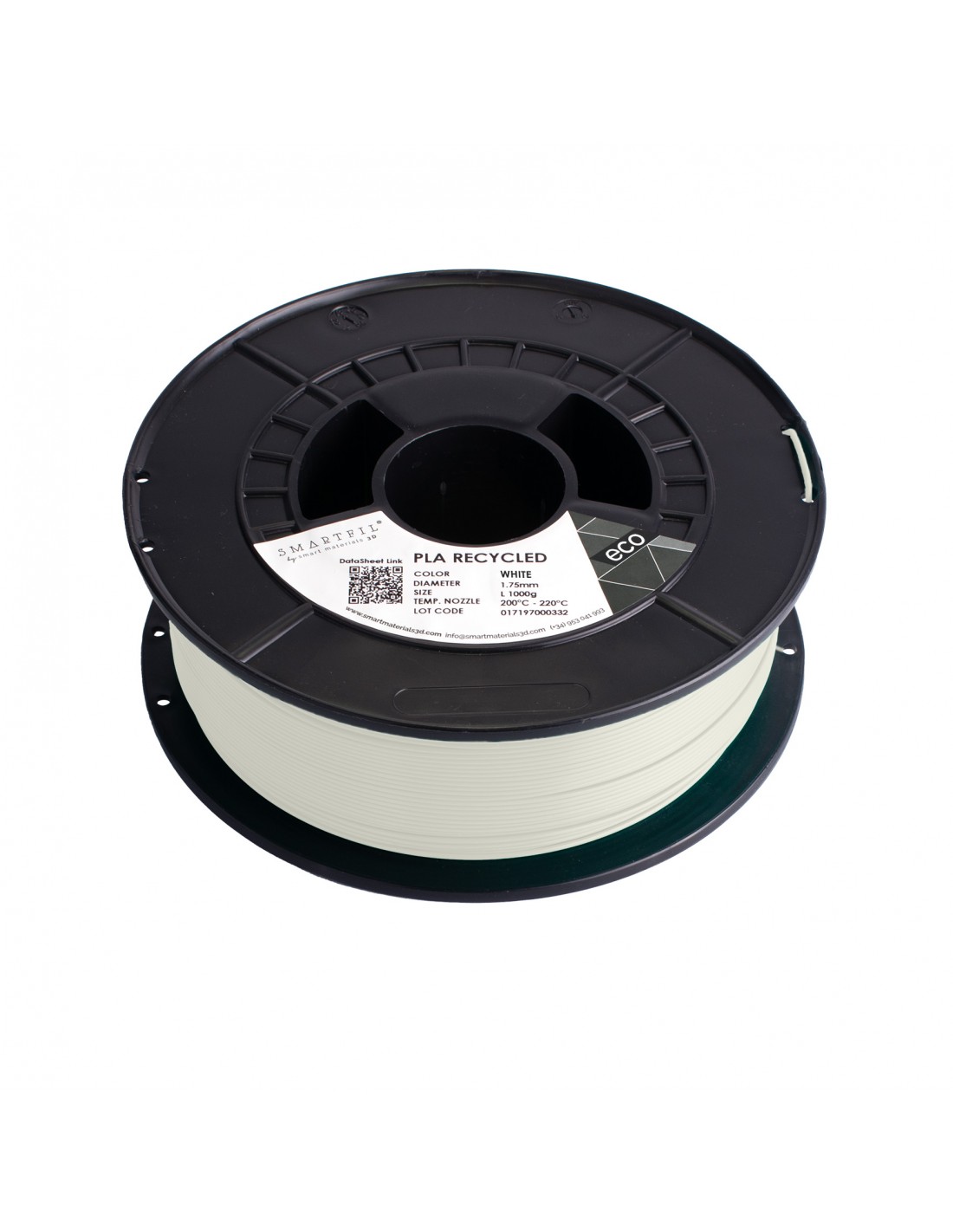 Levně PLA filament z recyklátu bílý 1,75 mm Smartfil 1 kg