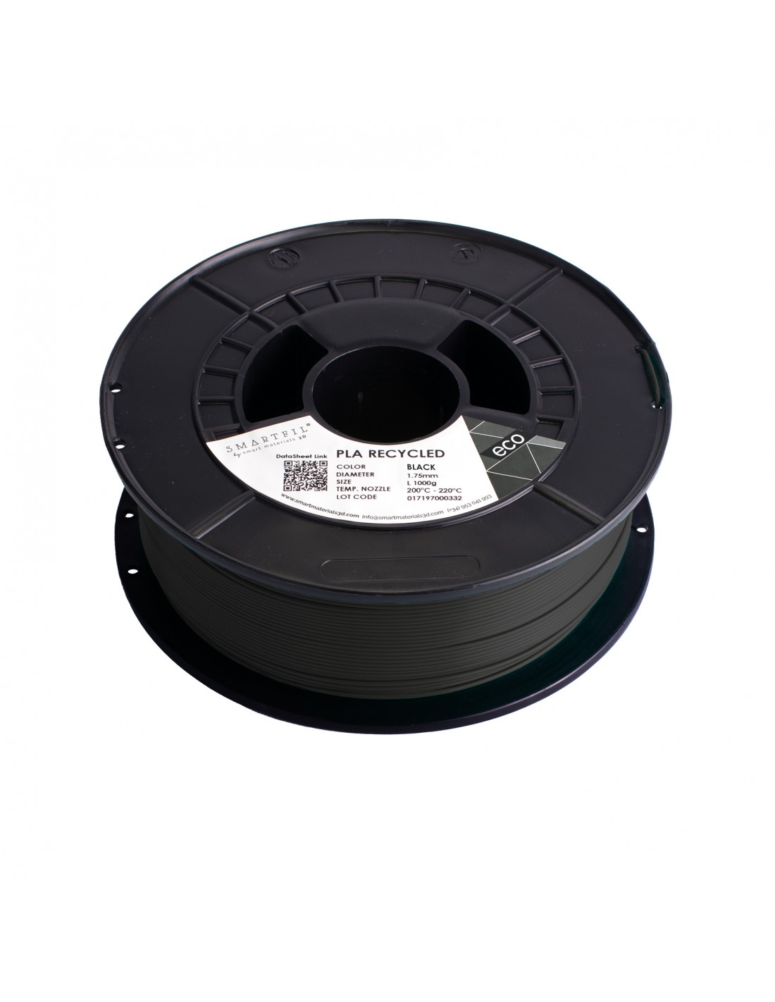 Levně PLA filament z recyklátu černý 1,75 mm Smartfil 1 kg