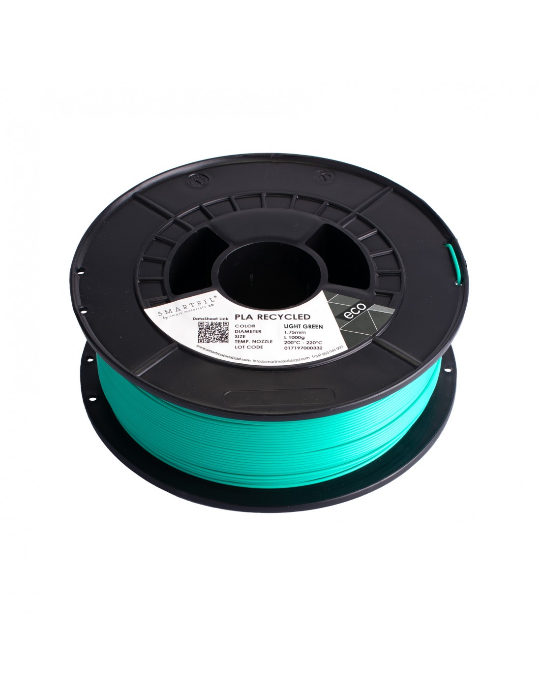 Levně PLA filament z recyklátu světle zelený 1,75 mm Smartfil 1 kg