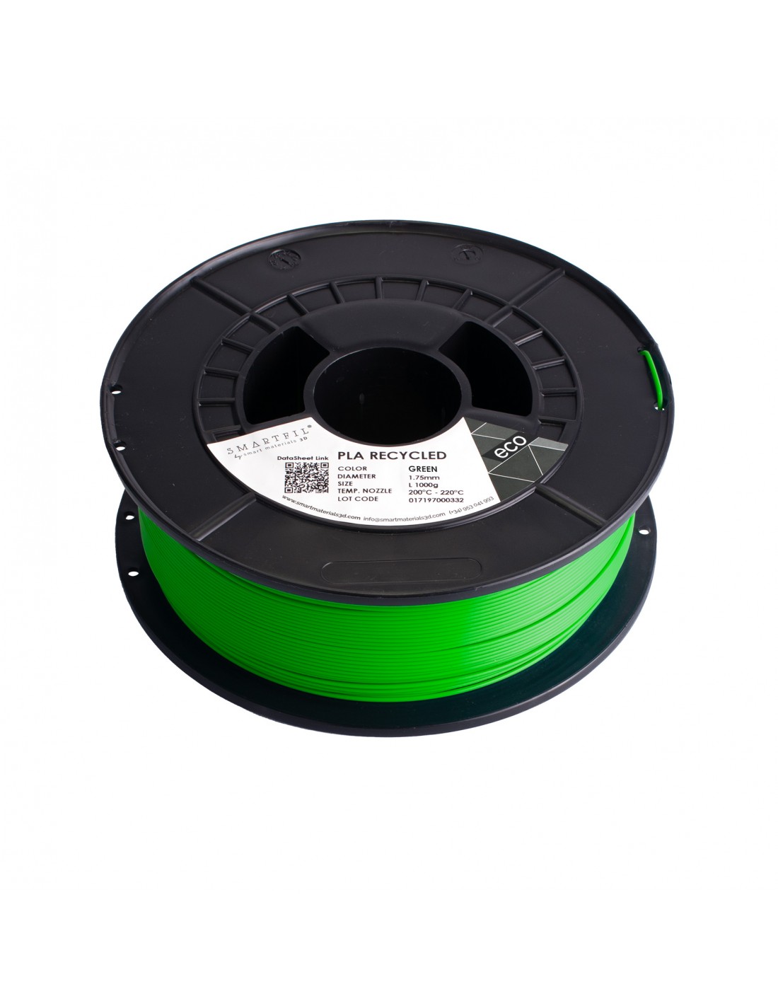 Levně PLA filament z recyklátu zelený 1,75 mm Smartfil 1 kg