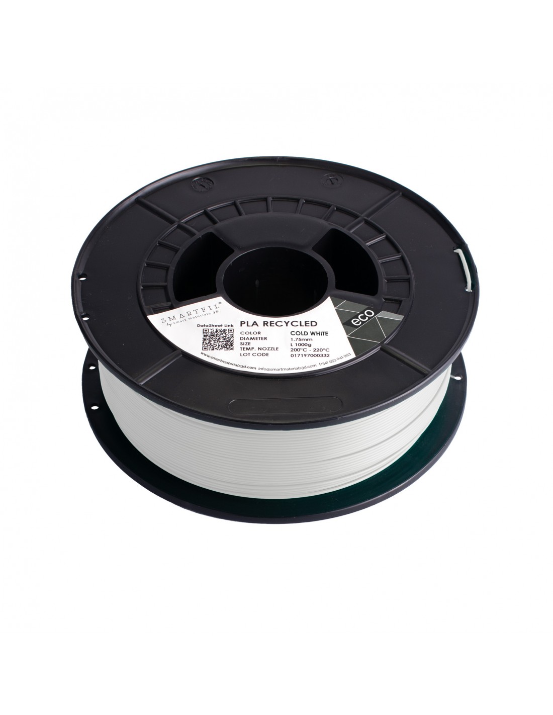 Levně PLA filament z recyklátu bílý COLD white 1,75 mm Smartfil 1 kg