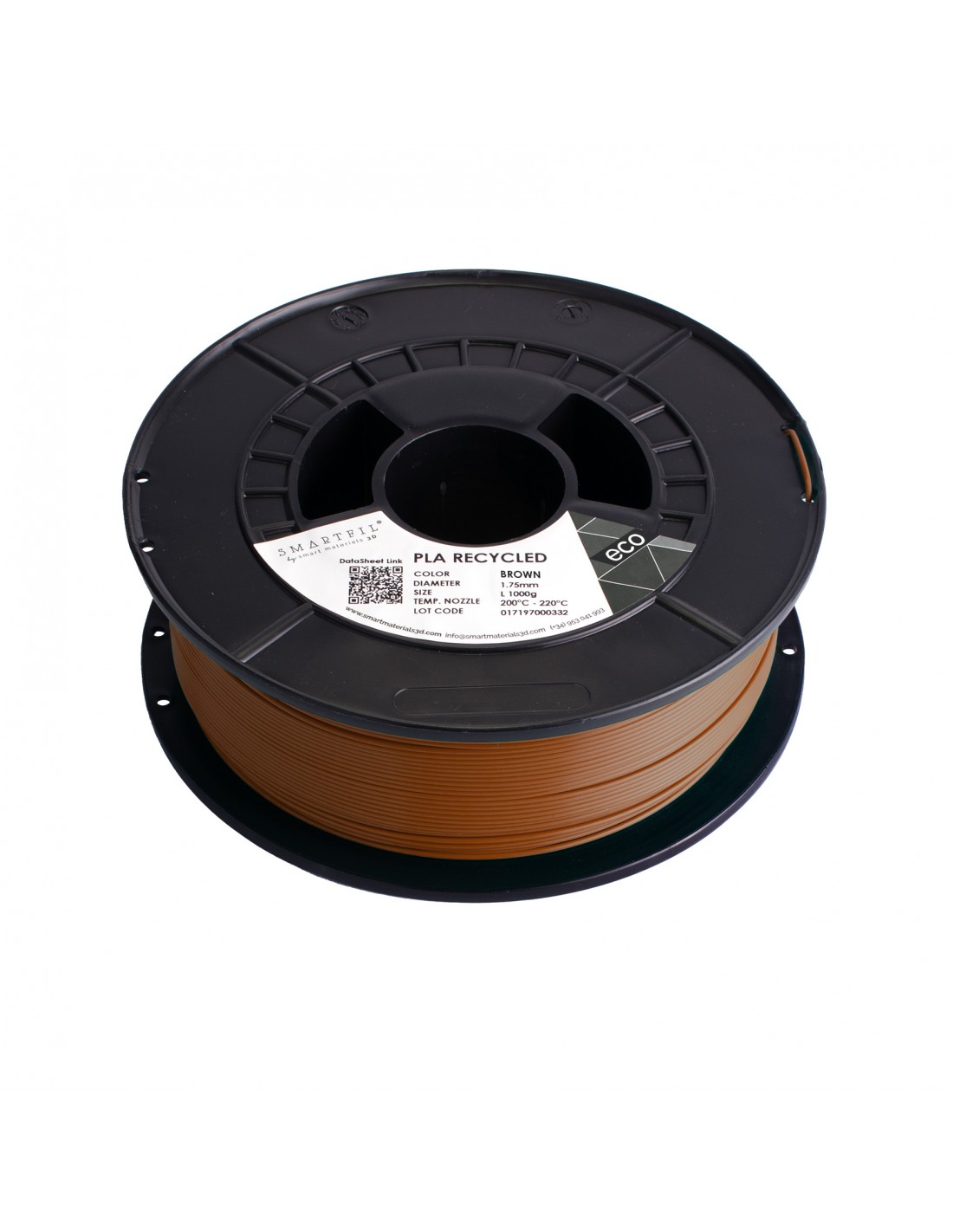 Levně PLA filament z recyklátu hnědý 1,75 mm Smartfil 1 kg