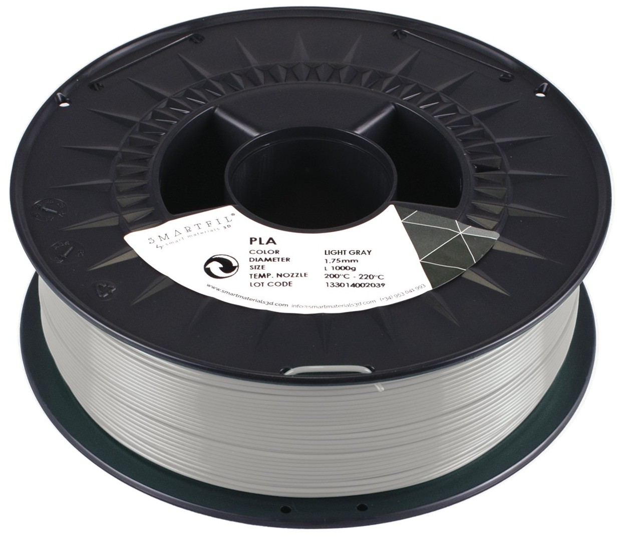 Levně PLA filament světle šedý 1,75 mm Smartfil 1 kg