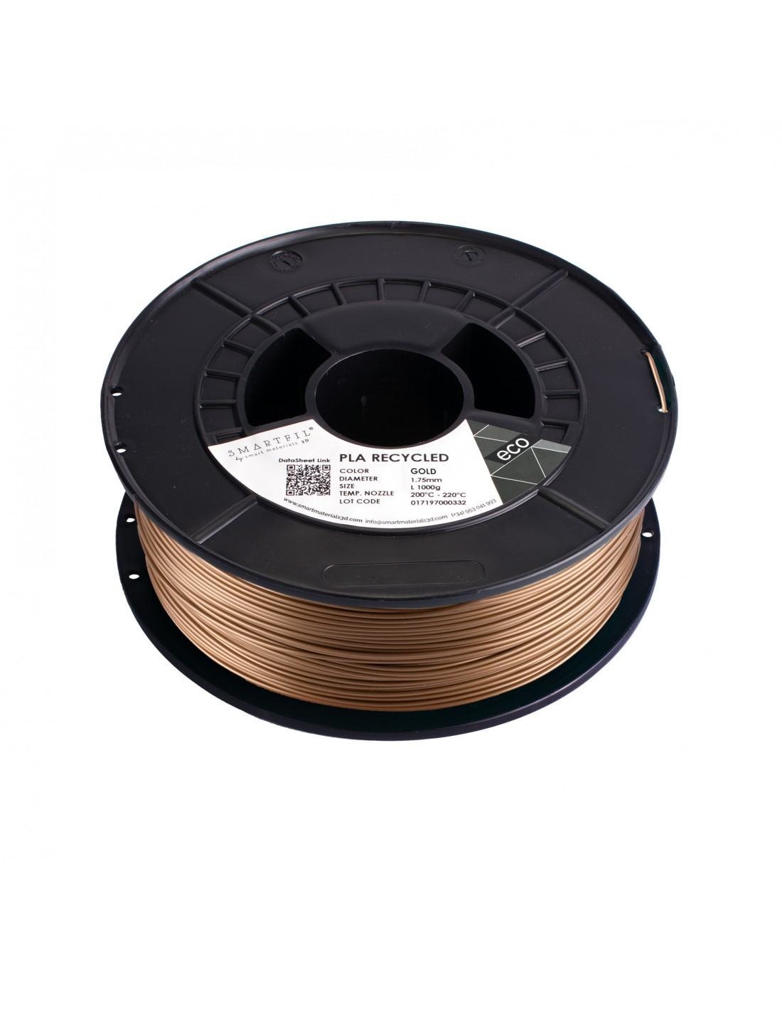 Levně PLA filament z recyklátu zlatý 1,75 mm Smartfil 1 kg