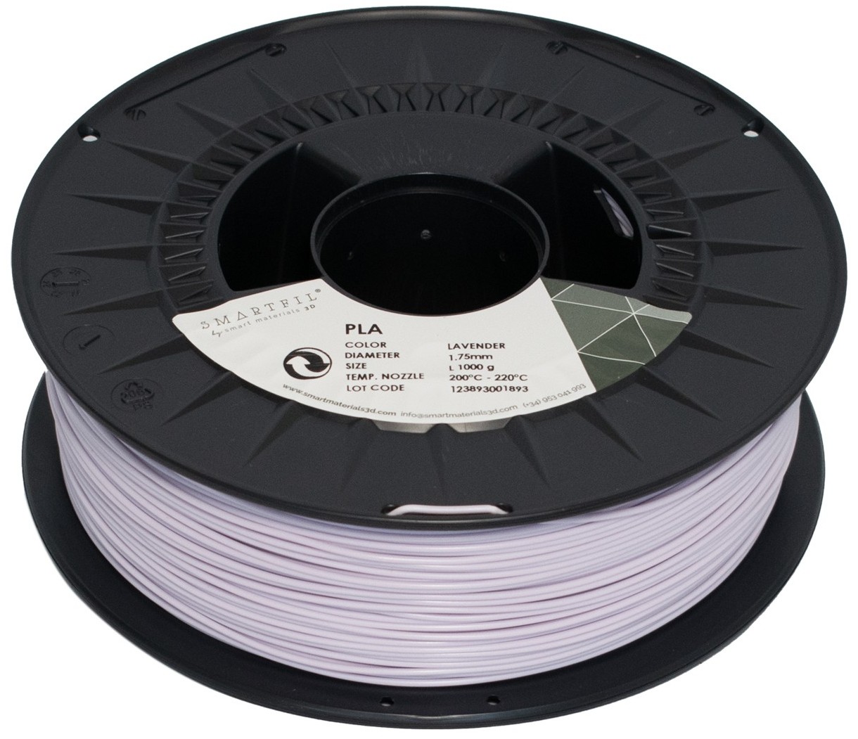 Levně PLA filament pastelově fialový LAVENDER 1,75 mm Smartfil 1 kg