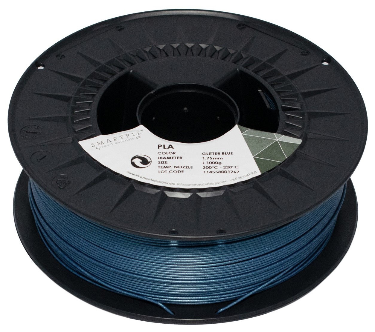 Levně PLA filament třpytivý modrý Glitter Blue 1,75 mm Smartfil 1 kg
