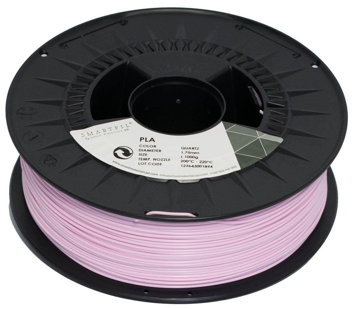 Levně PLA filament pastelově růžový QUARTZ 1,75 mm Smartfil 1 kg