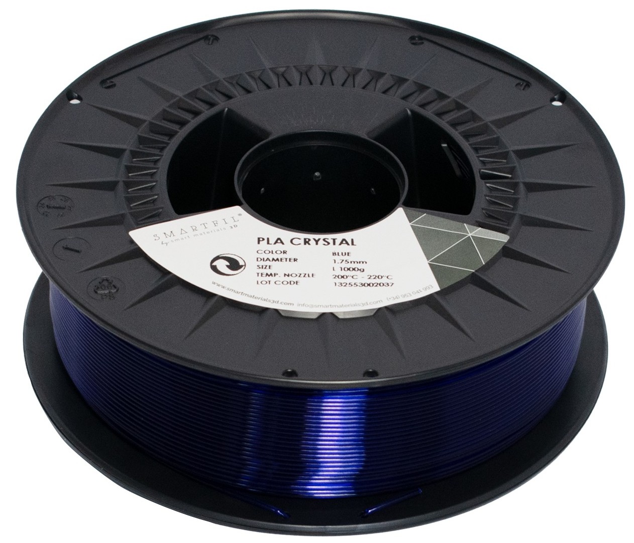 Levně PLA filament CRYSTAL Blue 1,75 mm Smartfil 1 kg