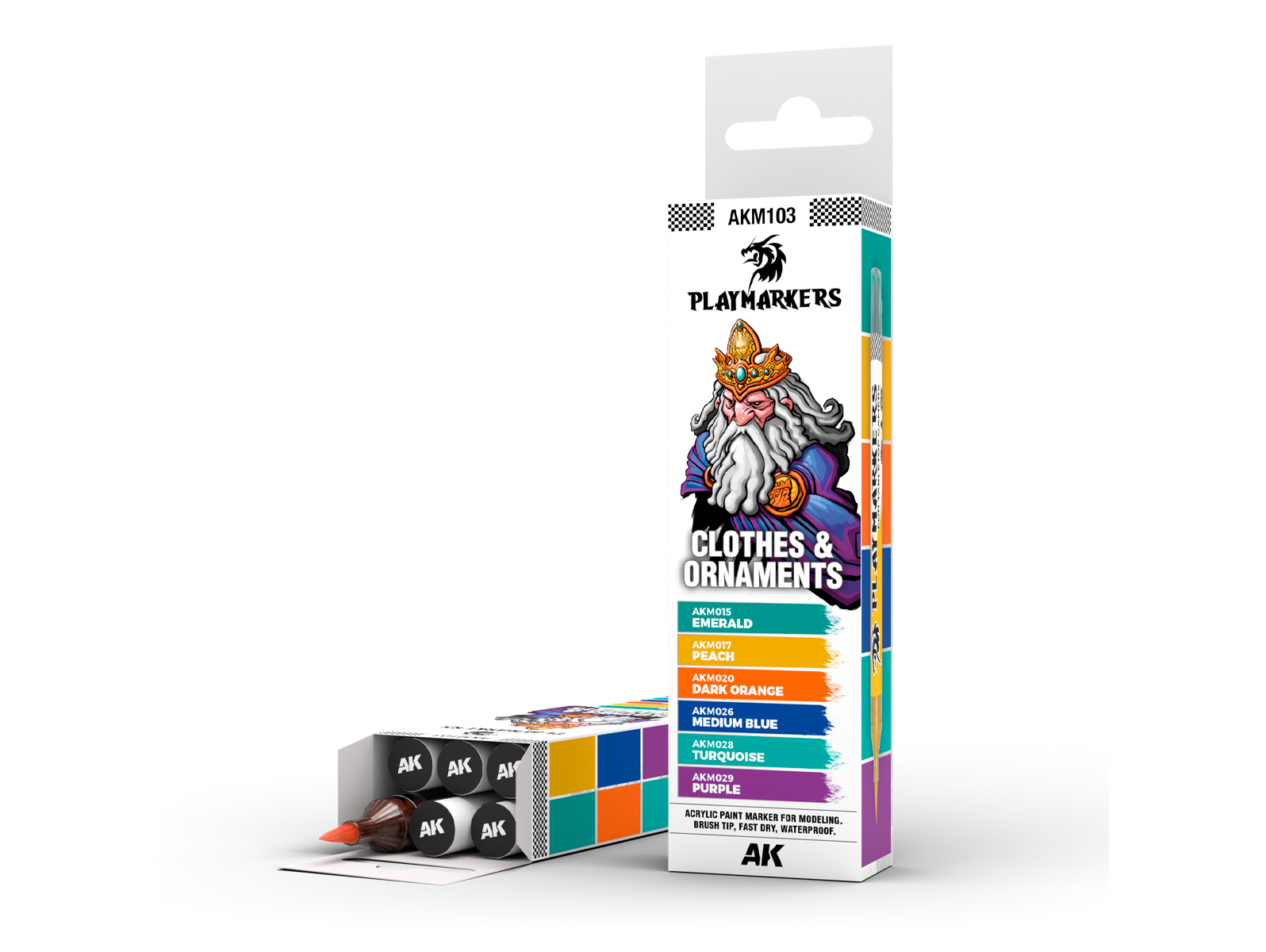 Levně AK Interactive AK PLAYMARKERS SET AKM103 CLOTHES & ORNAMENTS 6 ks akrylových markerů