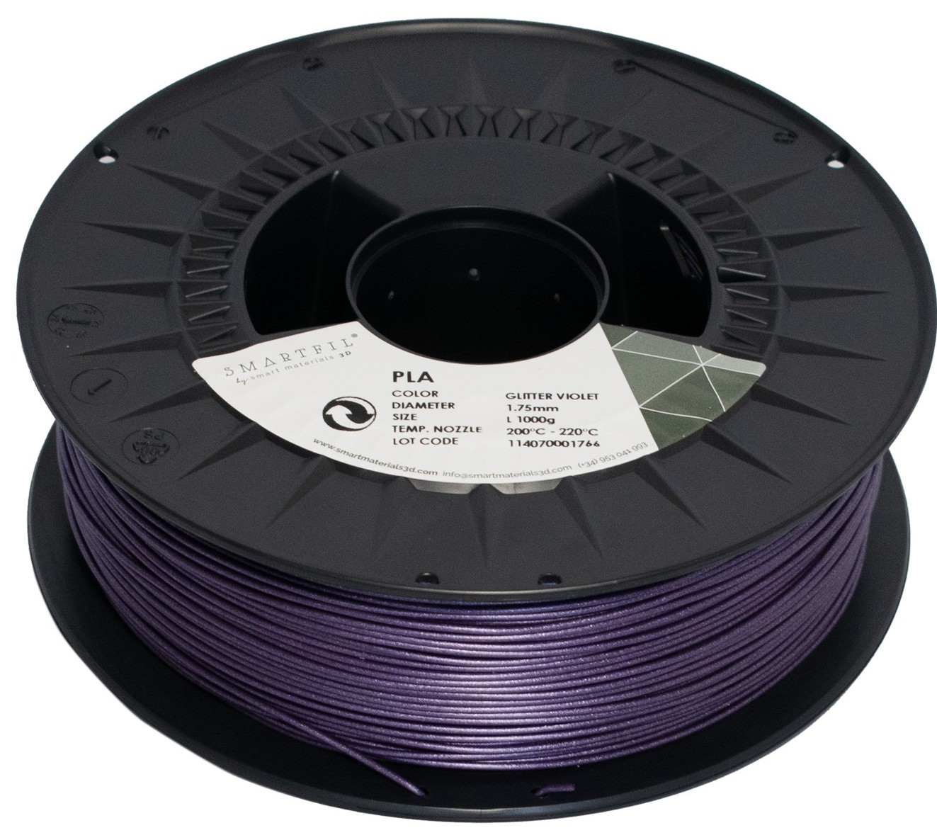 Levně PLA filament třpytivý fialový Glitter Violet 1,75 mm Smartfil 1 kg