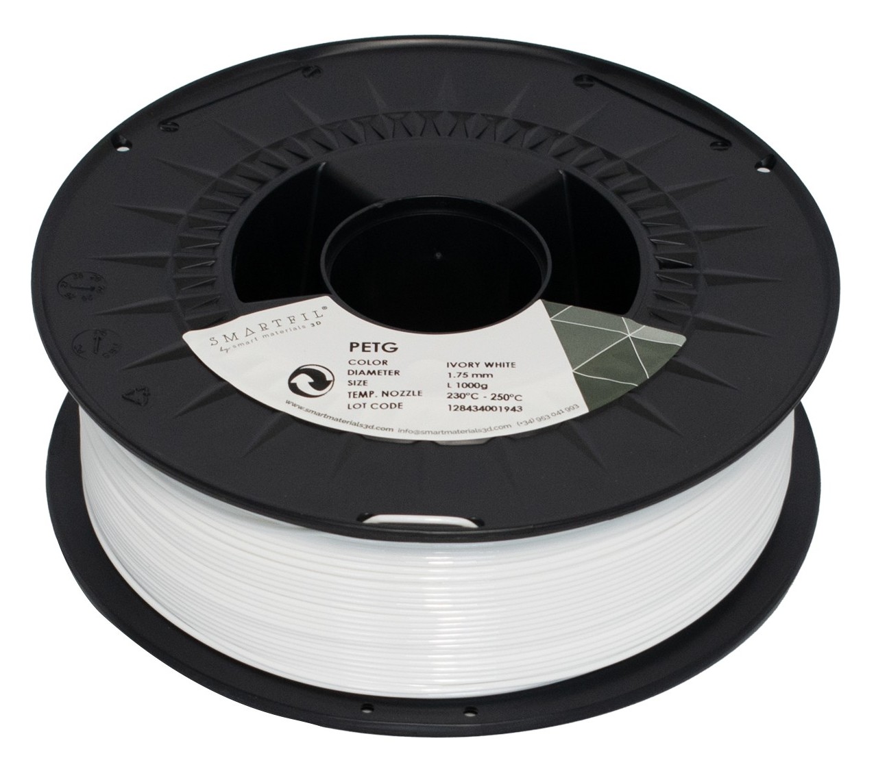 Levně PETG filament bílý 1,75 mm Smartfil 1 kg