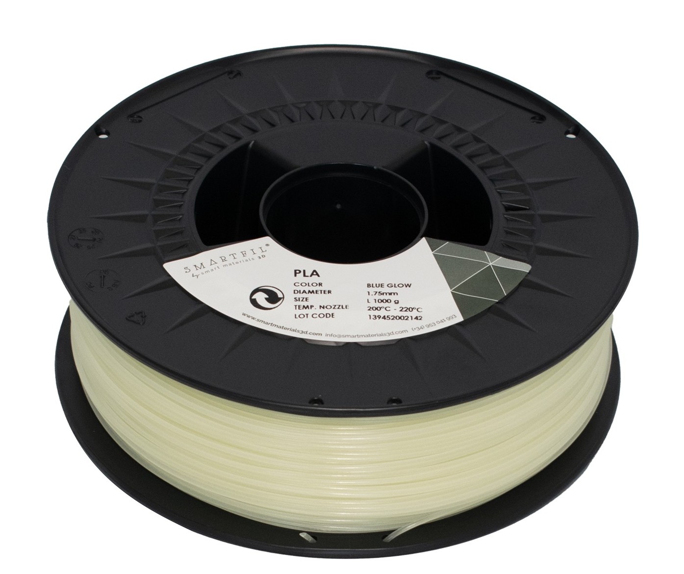 Levně PLA filament GLOW BLUE svítící ve tmě modrá 1,75 mm Smartfil 1 kg