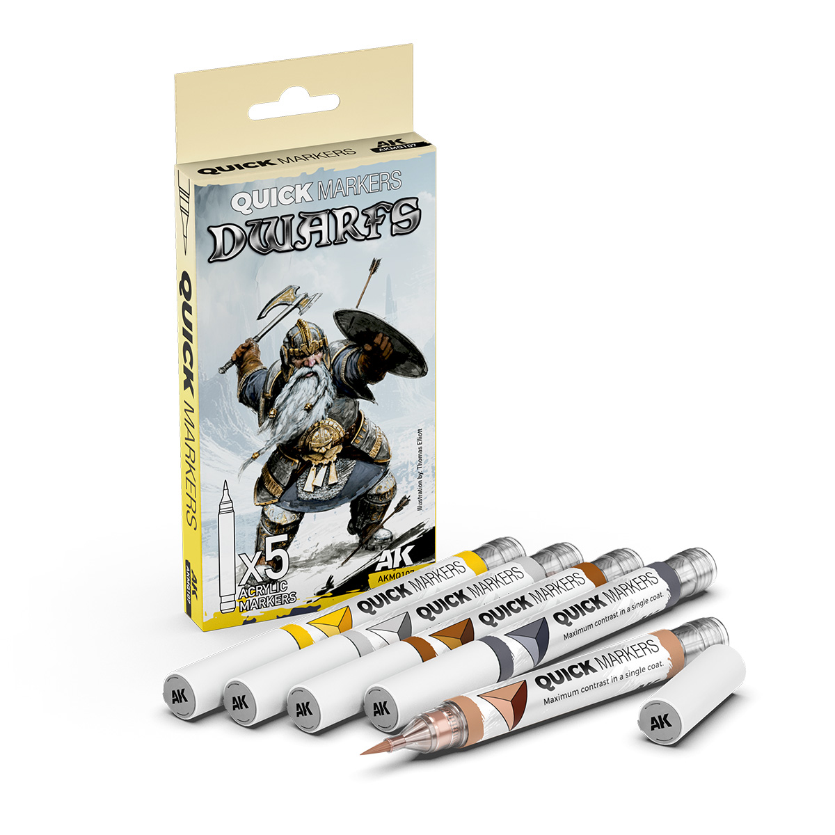 Levně AK Interactive AK QUICK MARKER SET AKMQ107 DWARFS 5x akrylový fix