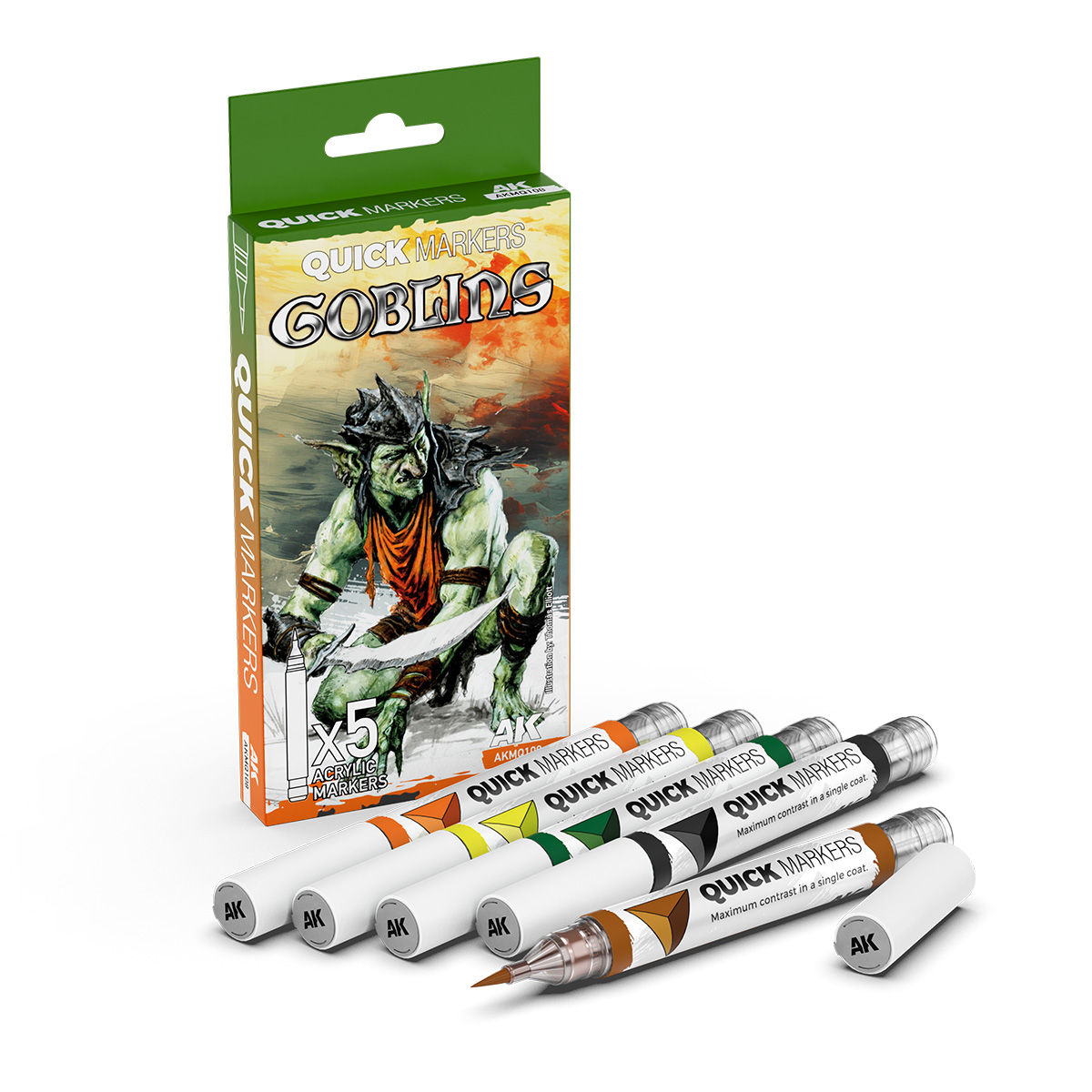 Levně AK Interactive AK QUICK MARKER SET AKMQ108 GOBLINS 5x akrylový fix