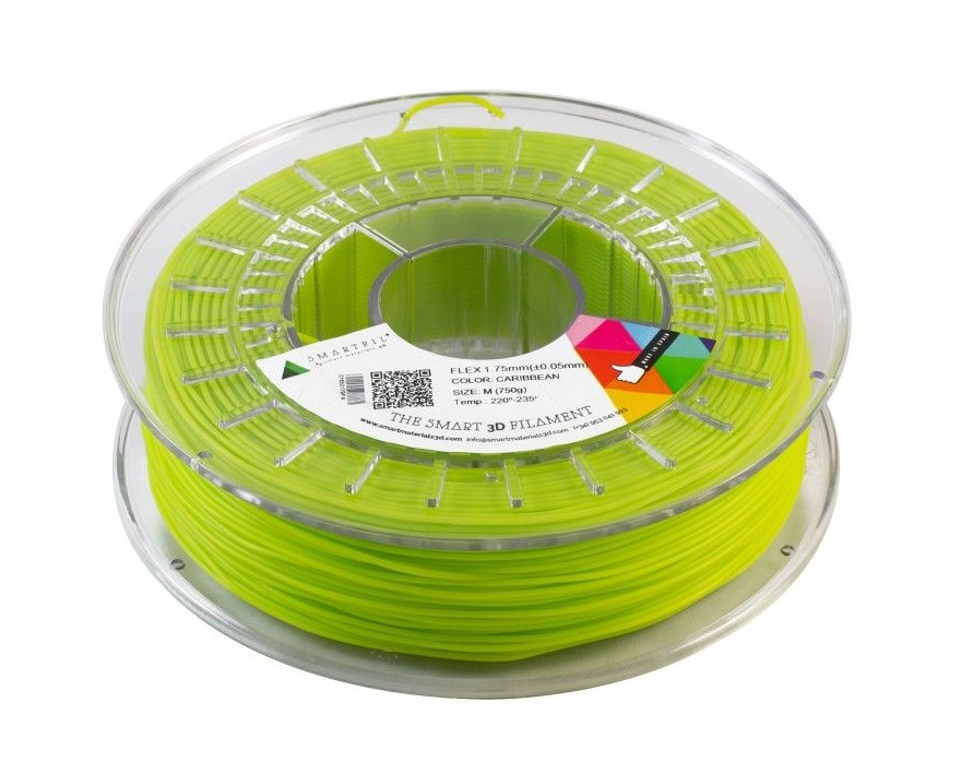 Levně FLEX filament karibsky zelený 1,75 mm Smartfil 93A Cívka: 0,75 kg