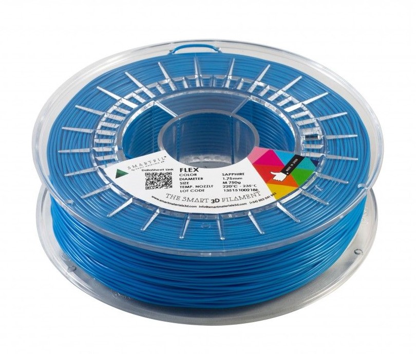 Levně FLEX filament safírově modrý 1,75 mm Smartfil 93A Cívka: 0,75 kg