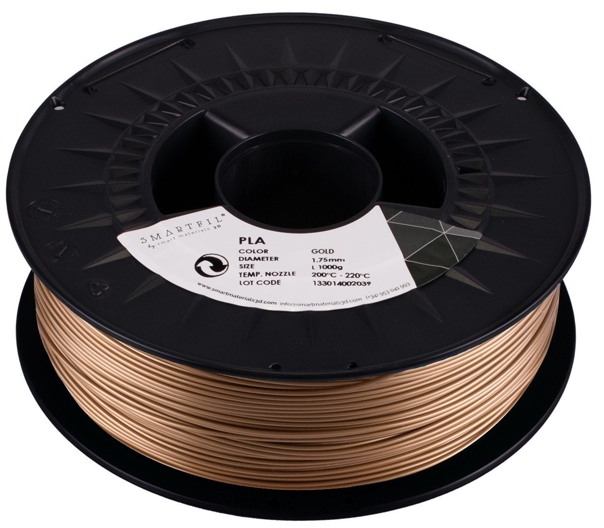 Levně PLA filament zlatý 1,75 mm Smartfil 1 kg