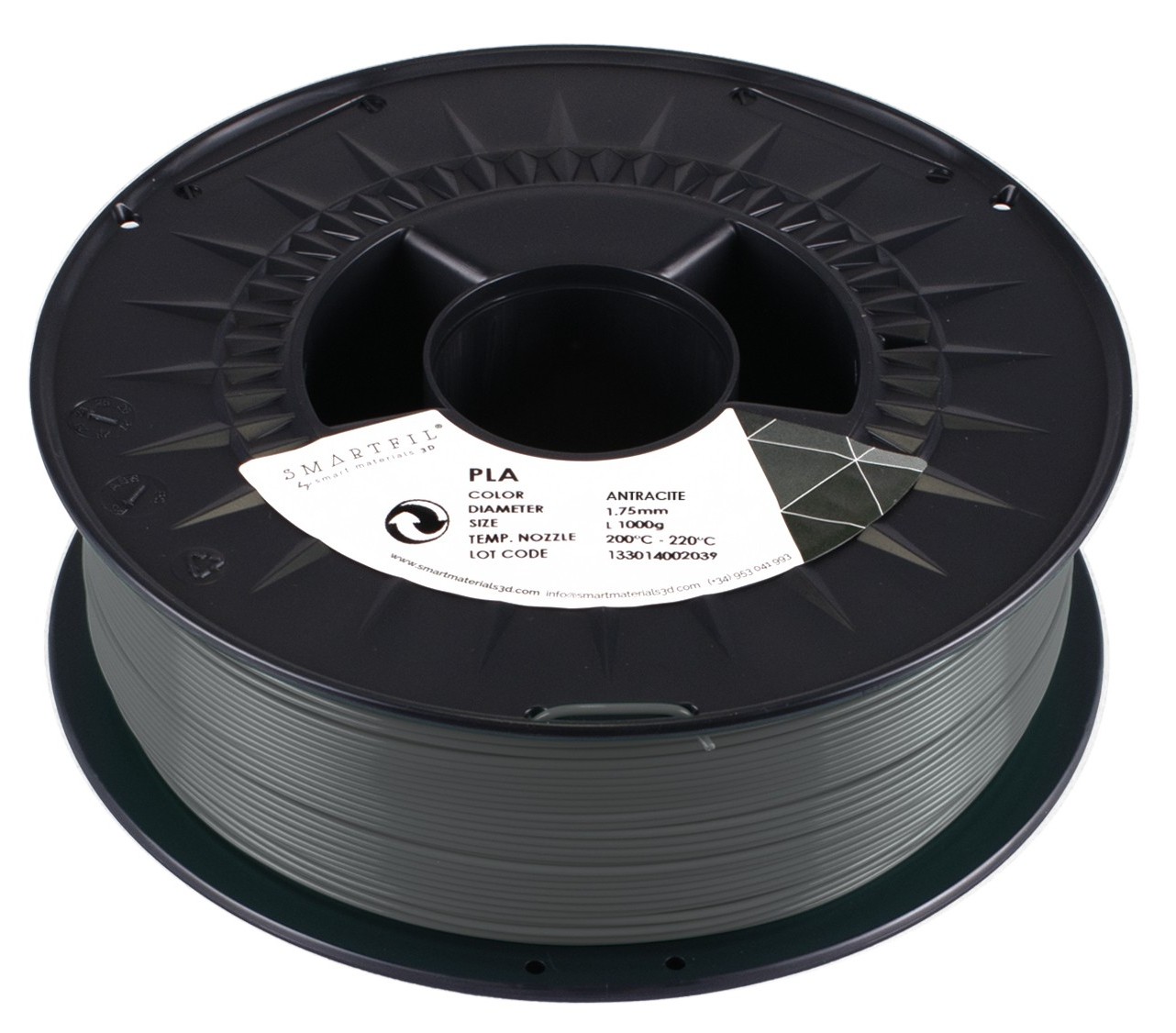 Levně PLA filament antracitově šedý 1,75 mm Smartfil 1 kg