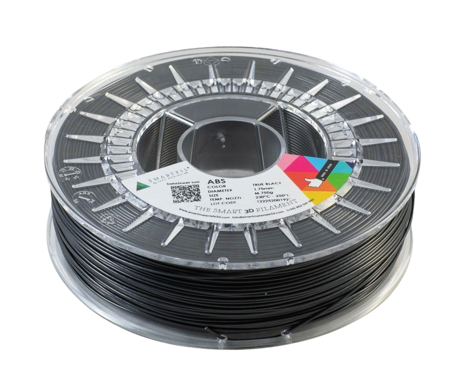Levně ABS filament černý 1,75 mm Smartfil 1 kg Cívka: 1 kg