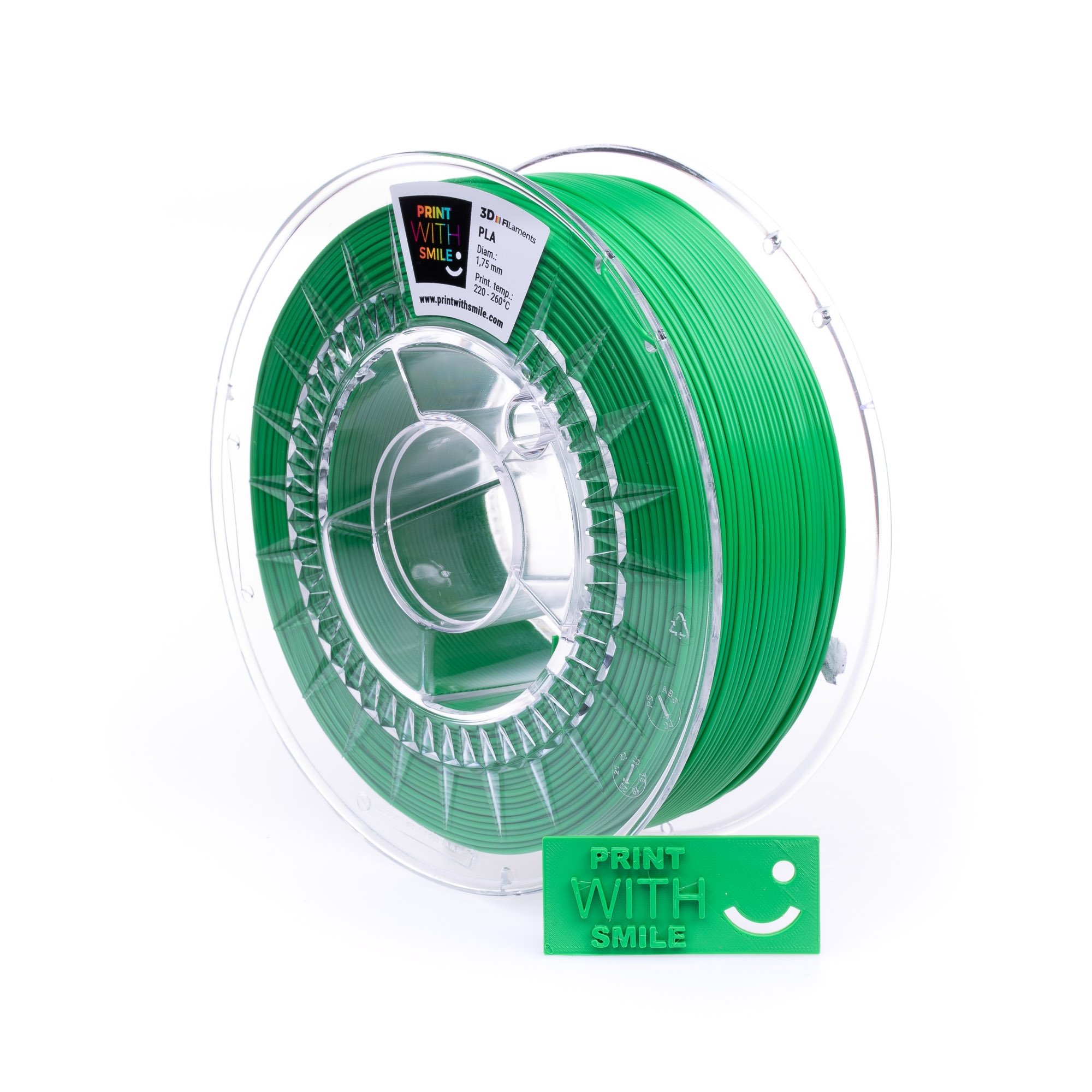 Levně PLA filament Green 1,75 mm Print With Smile 0,5 kg