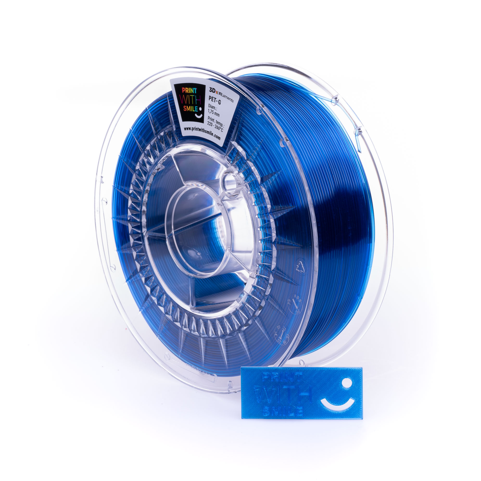 Levně PET-G filament Blue Lagoon TR 1,75 mm Print With Smile 1 kg