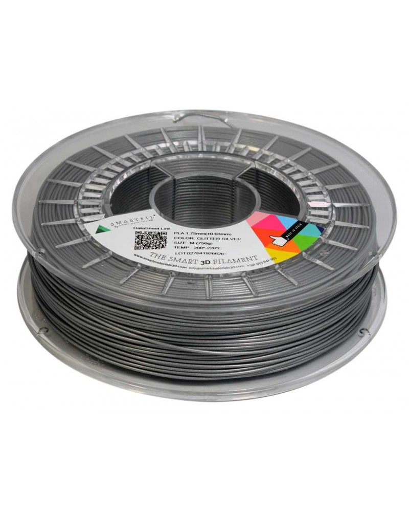 PLA filament stříbrný s třpytkami 1,75 mm Smartfil 750g