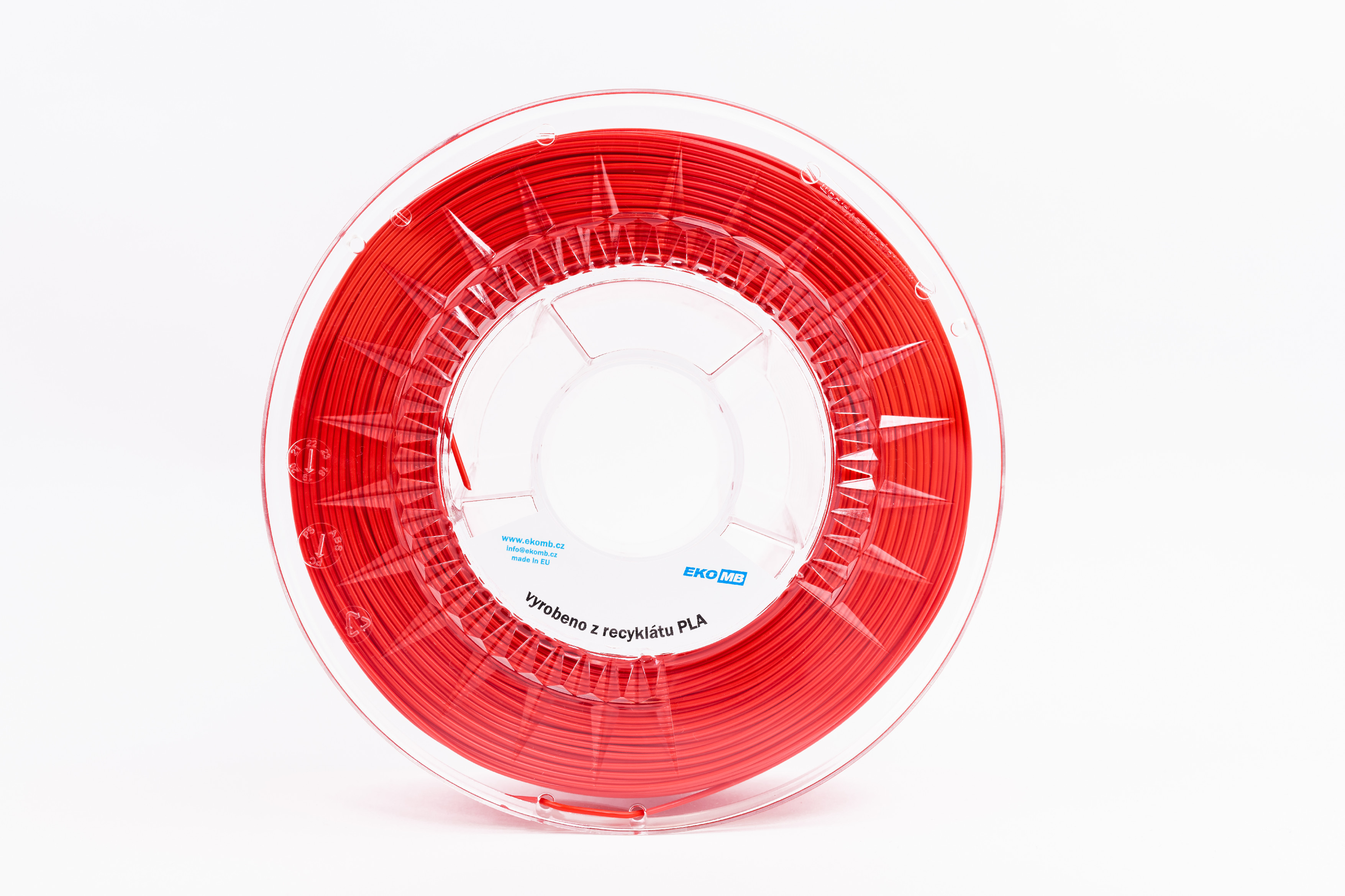 PLA filament z recyklátu 1,75 mm červená EKO-MB 1 kg