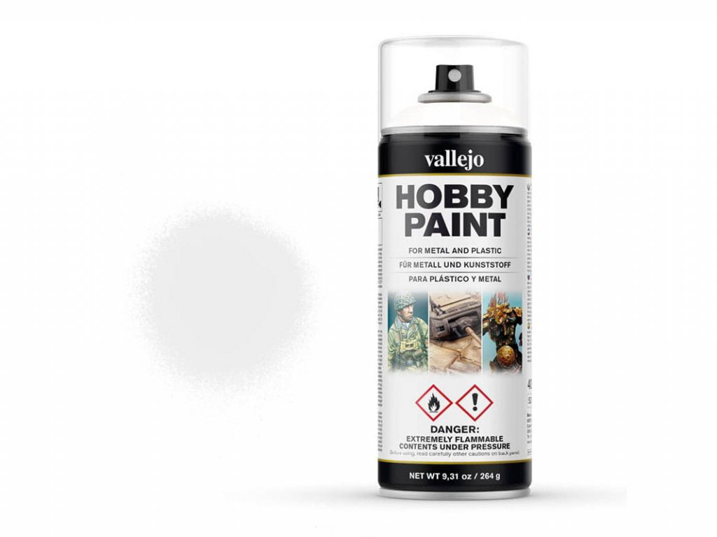Levně Vallejo Aerosol 28010 White Primer Spray 400 ml Hobby Paint
