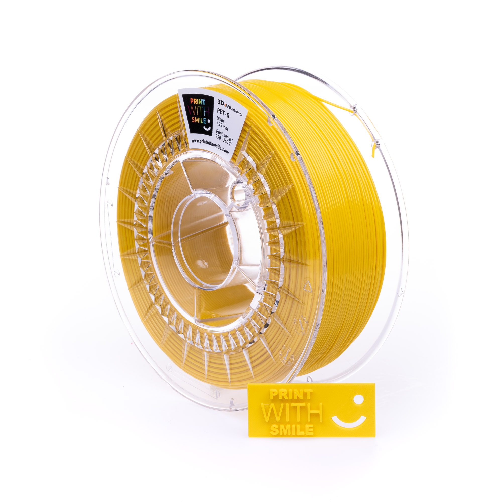 Levně PET-G filament Yellow 1,75 mm Print With Smile 1 kg