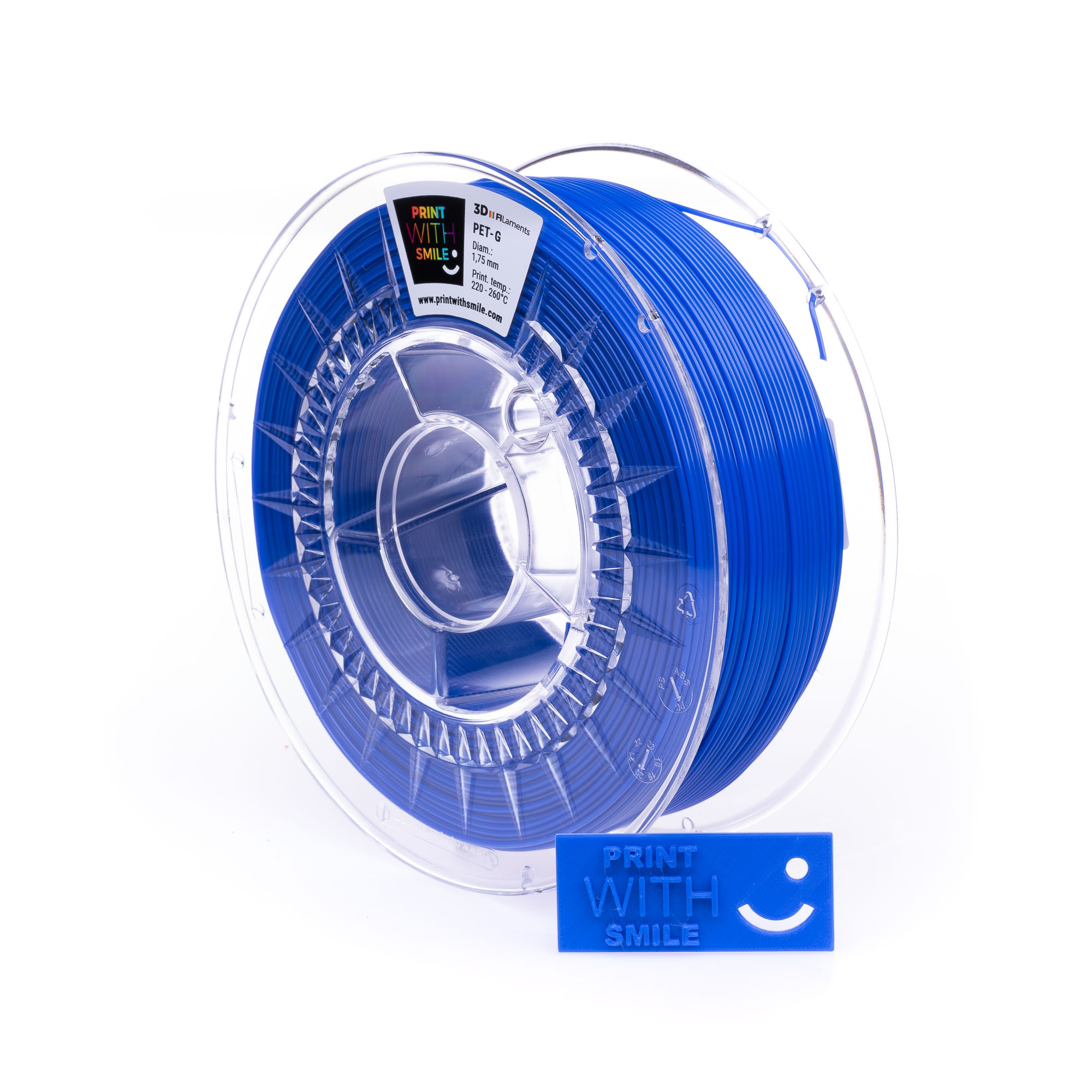 Levně PET-G filament Cobalt Blue 1,75 mm Print With Smile 1 kg