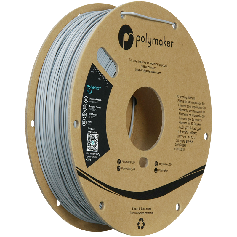 Tough PLA PolyMax filament šedý 1,75mm Polymaker 750g