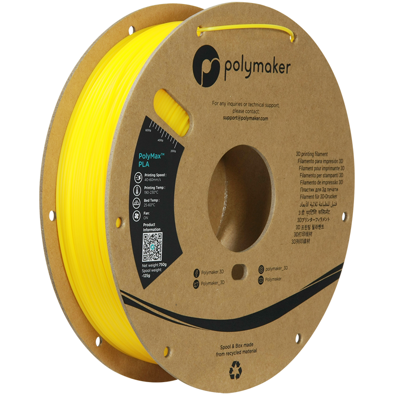 Levně Tough PLA PolyMax filament žlutý 1,75 mm Polymaker 750 g